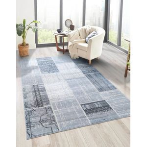 Flycarpets Sarande Vloerkleed Vintage - Grijs - Patchwork - Laagpolig - 200x290 cm