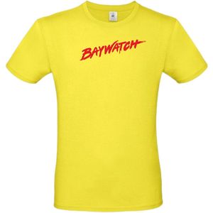 T- shirt solar yellow met opdruk Baywatch maat S van Shirtmakelaar