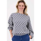 Zusss Trui Sweater Van Jaquard Stof 0304 230 Navy Dames Maat - XS