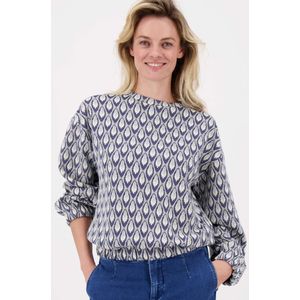 Zusss Trui Sweater Van Jaquard Stof 0304 230 Navy Dames Maat - XS