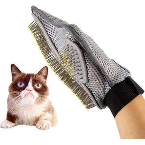 Huisdier Grooming Borstel Handschoen - Professionele Ontharing voor Honden en Katten - Massage Kam