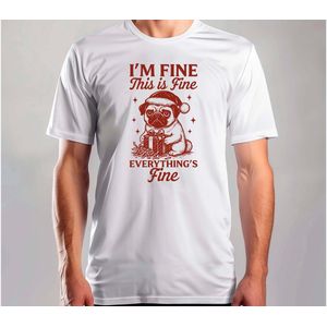 I'm fine this is fine everything's fine - T Shirt - MerryChristmas - ChristmasVibes - Funny - Sarcasm - VrolijkKerstfeest - Kerstmis - Grappig - Sarcasme