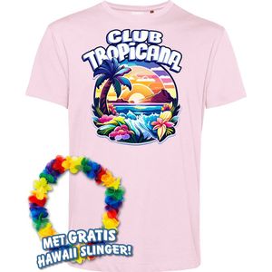 T-shirt Colorful Tropics | Toppers in Concert 2024 | Club Tropicana | Hawaii Shirt | Ibiza Kleding | Lichtroze | maat XXXL