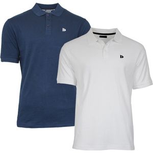 Donnay Polo 2-Pack - Sportpolo - Heren - Maat XXXL - Navy & Wit (907)
