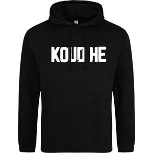 KOUD HE Hoodie | Sweater | Capuchon | Trui | Hooded | Print | Zwart | Maat 4XL