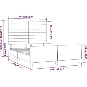 vidaXL - Bedframe - met - hoofdeinde - fluweel - roze - 140x190 - cm