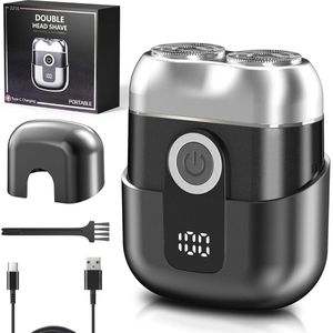 Mini Elektrisch Scheerapparaat Voor Mannen - Draagbare en Waterdichte Scheermes met LED Display