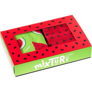 Zooksy mixTURY - Unisex Sokken - Watermelon - 2-pack - Giftbox - Maat: 36-40