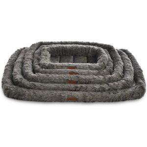 Topmast Benchmat Langhaar Fleece - Antraciet - 90 x 60 cm - Hondenkussen - Hondenmat