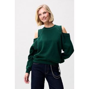 Catwalk Junkie Sweater With Cut Out Truien & vesten Dames - Sweater - Hoodie - Vest- Donkergroen - Maat 38