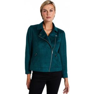 Suède jas met korte rits