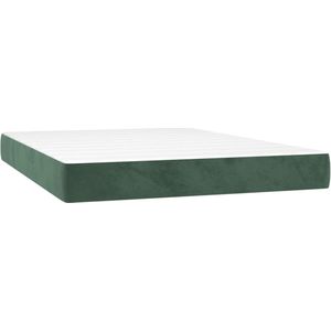 vidaXL - Pocketveringmatras - 140x200x20 - cm - fluweel - donkergroen