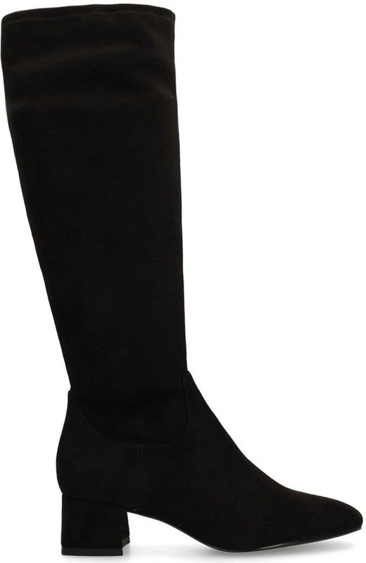 Manfield - Stretch Laarzen - Zwart - Met Hak - 4 cm