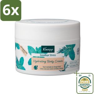 Kneipp - Body crème - Goodbye Stress - Watermunt & Rozemarijn - 200 ml - Voordeelverpakking - 6 stuks - Ontspannende crème - Hydraterende crème