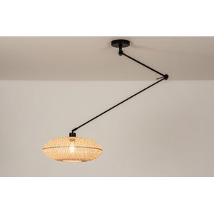 Lumidora Hanglamp 31221 - BAMBOO - E27 - Zwart - Bruin - Naturel - Metaal - ⌀ 40 cm
