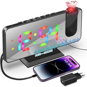Solacis Wekkerradio Met Projectie - Wekkerradio - Digitale wekker - Wekkerradio kinderen - Wekker met projectie op plafond - Must have!