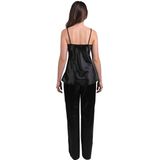 Vivisence - Pyjama Set - Zwart - Satijn - Verstelbare Bandjes