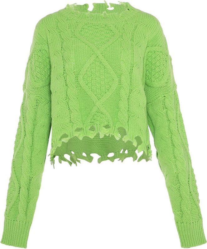 Mymo - Gebreide Trui - Kalk - Dames - Cropped Silhouet