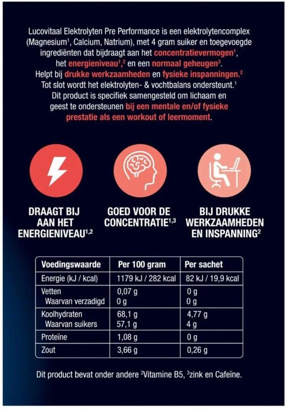 Lucovitaal Elektrolyten Pre Performance - 10 sachets