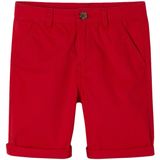 Chino - Rood - Jongens Bermuda - Katoen - Met Elastische Tailleband