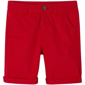 Chino - Rood - Jongens Bermuda - Katoen - Met Elastische Tailleband