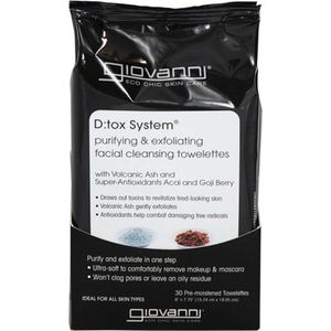 Giovanni Cosmetics - Facial Cleansing Towelettes Giovanni Cosmetics - D:Tox System® (Purifying & Exfoliating) 30 st
