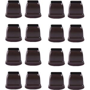 Siliconen Stoel Been Floor Protectors - Donker Vierkant - 19-25mm - 16 Stuks