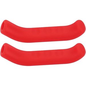 Brake Lever Cover 1 Pair Non-slip Silicone Handle Protector Waterproof - Red .