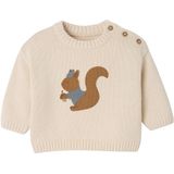 Trui - Ecru - Jacquard - Voor Pasgeborenen - Grote Dierenprint