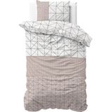 Sleeptime Flanel Gino Dekbedovertrek - Eenpersoons - 140 x 200/220 + 1 kussensloop 60x70 - Taupe