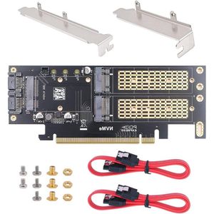 Allecto plus - 3-in-1 Harde Schijf Uitbreidingskaart - M.2 PCIE Adapter - M.2 naar PCIE 16x Converter - Inclusief Baffle en SATA-kabel