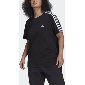 adidas Sportswear Essentials Slim 3-Stripes T-Shirt (Plus Size) - Dames - Zwart- 4X