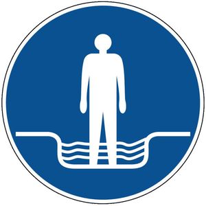 Voetbad verplicht bord - kunststof 300 mm