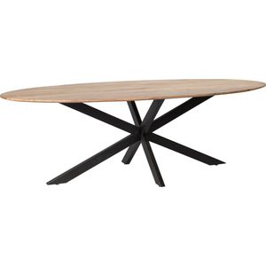 Nordic - Eettafel - acacia - naturel - ovaal - L 240cm - spider poot - gecoat staal