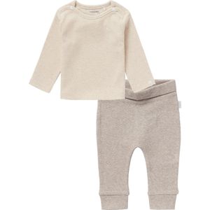 Noppies SET(2delig) Broekje NAURA TAUPE en Shirt NATAL OATMEAL - Maat 50