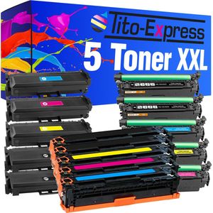 Tito-Express HP CF540A- CF543A 5x toner cartridge alternatief voor HP CF540A- CF543A LaserJet Pro MFP M 254 DNW DW NW 280 NW 281 FDN 281 FDW