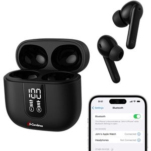 S-Combines Air Pro 3 - Draadloze Oordopjes - Bluetooth Oordopjes - Noise Cancelling - LED Display - Headset - Earbuds oplaadcase - Geschikt voor Android en Apple - Zwart