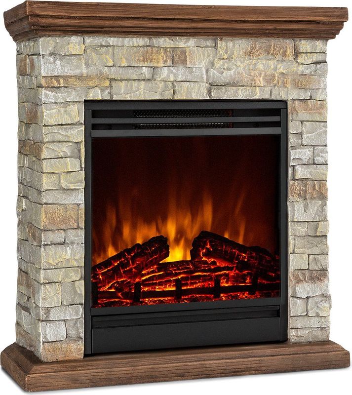 Klarstein Deko Kamin mit LED-Flammen, Elektro Kamin mit verwarming, 1800W Elektrischer Kamin, Sparsamer Kamin Elektrisch, Wandkamin met afstandsbediening & Timer, Elektrische Kamine mit MDF-Gehäuse