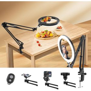 Telefoonhouder met Afstandsbediening voor Overheadcamera - Livestreaming en Video-opnames - Flexibel en Draadloos - Handig voor Contentcreatie