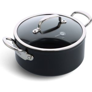 GreenPan Kookpan - met deksel - Barcelona Pro - Zwart - ø 24 cm / 4.9 Liter