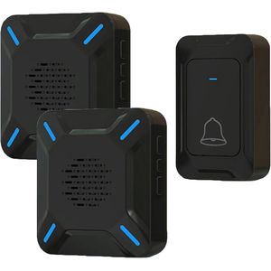 Draadloze Deurbel met Waterdichte Zender en Groot Bereik - IP68, LED-Display, 5 Volumes, 58 Beltonen