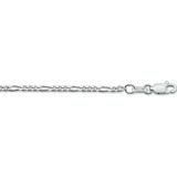 Zilver figaro collier 50 cm 14 karaat