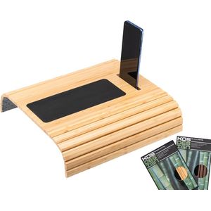 Kos Design Armleuning Organizer - Banktafel - Bank Organizer - Bank Dienblad - flexibel dienblad armleuning - Bamboe - Beschermende Coating - Zwart - Wit - Anti Slip