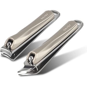 Nagelknipperset voor vingernagels en teennagels - 2 stuks met gebogen lemmet en ergonomisch design