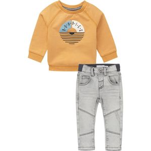 Noppies - Dirkje - Kledingset - 2 delig - Grijze jeans - Sweater Homs Amber Gold - Maat 86
