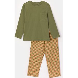 Woody pyjama jongens/heren - kakigroen - kalkoen - 232-10-PLE-Z/753 - maat S