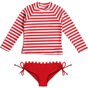 Badmode sport lange mouwen Rode strepen - 92/98