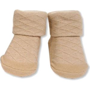 Nursery Time Babysokjes Diamant Patroon Newborn Coffee BW-61-2114 Zonder Giftbox