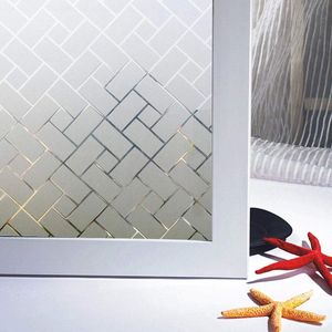 Raamfolie - Eenvoudige montage - Plakfolie zonder lijm voor ramen en badkamer - Statisch - schuin rooster - 45cm*2m - wit - PVC - Frosted