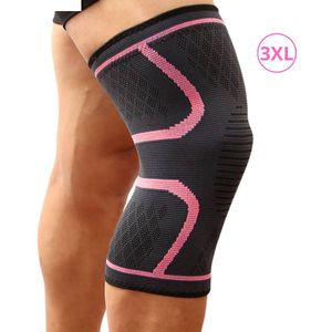 Nivard Sportbrace Knie - Kniebrace - Knee Sleeves Powerlifting - Knee Support - Compressie Knie Brace - Knee Wraps - Dames - Heren - Roze - Maat XXXL